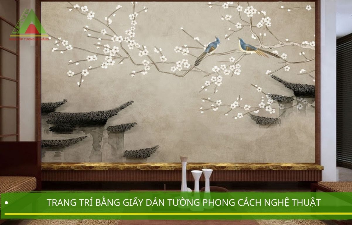 Trang trí bằng giấy dán tường phong cách nghệ thuật