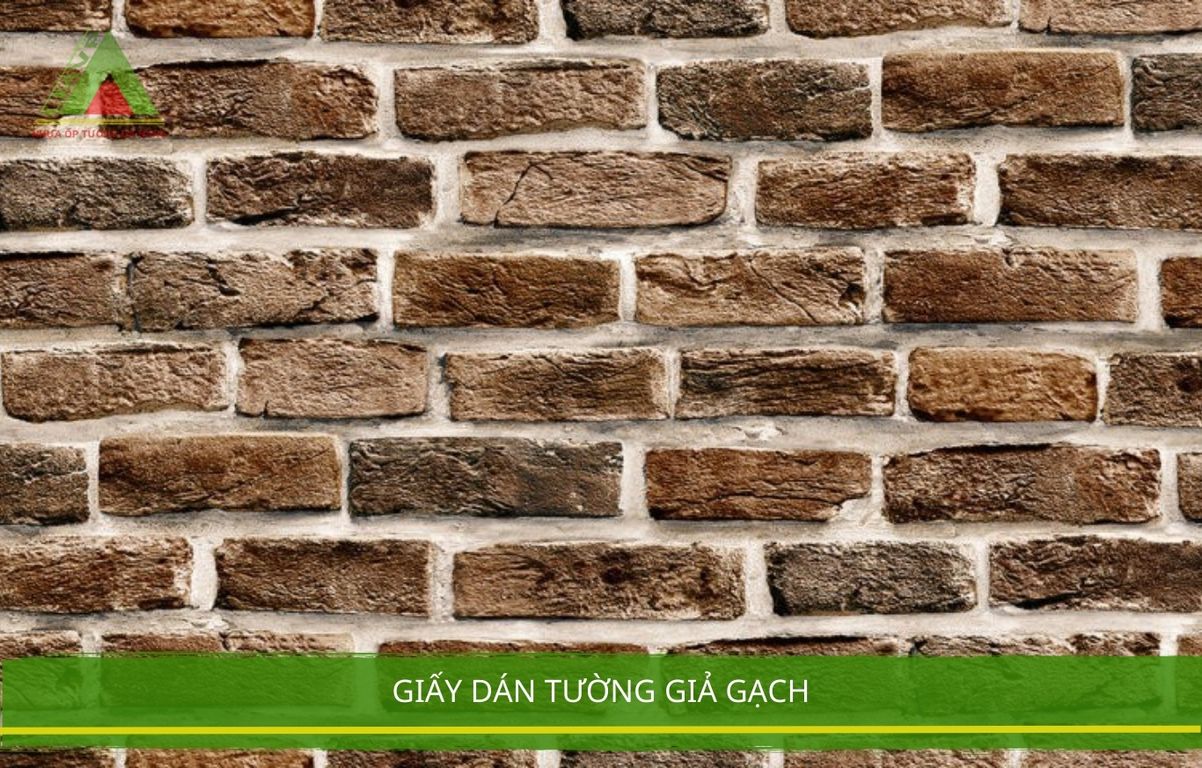 Giấy dán tường giả gạch 